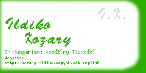 ildiko kozary business card